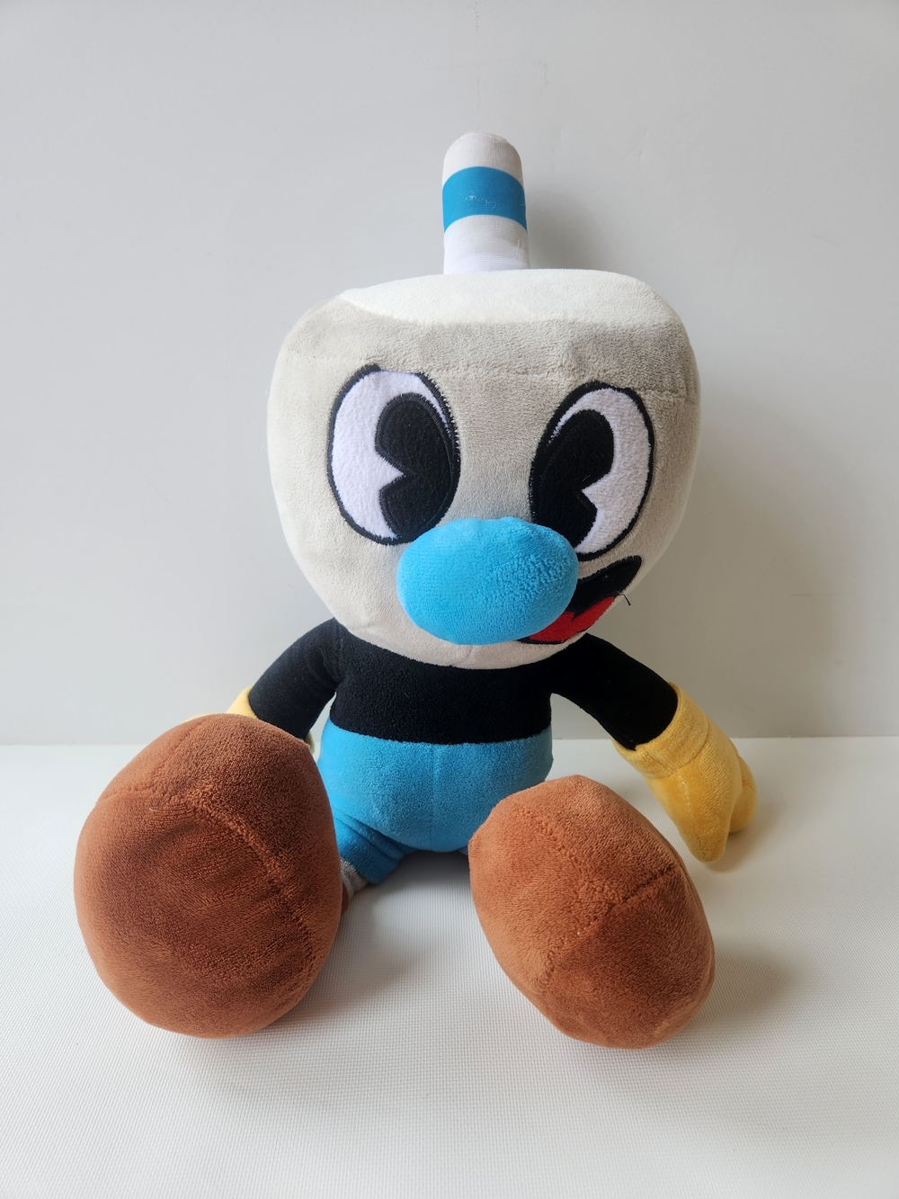 Mugman Cuphead Plush Toy - Blue, Brown, Yellow Large 20"